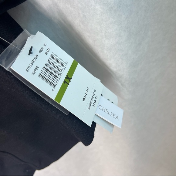 AMANDA + Chelsea blazer size 1X piped shoulder Ponte jacket black - Picture 6 of 7